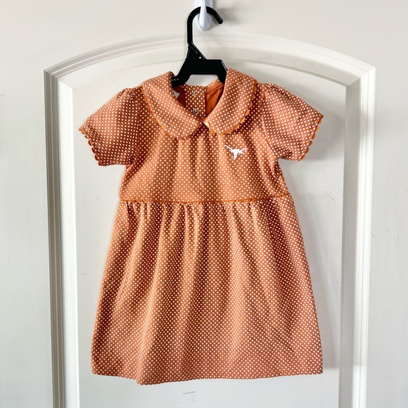 Toddler Texas Longhorns Polka Dot Peter Pan Dress 3T - Picture 10 of 10